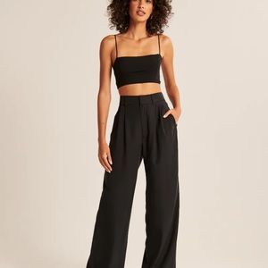 Abercrombie & Fitch Black Spaghetti Strap Crop Top